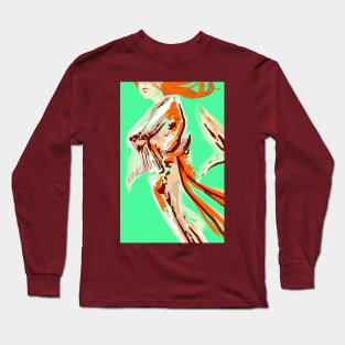 Mermay Koi Carp Mermaid kimono pretty girl redhead art Fishpond Long Sleeve T-Shirt